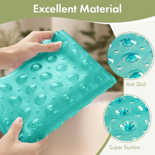 AmazerBath Shower Mat Non Slip 40 x 16 Inches, Shower Stall Mats with Suction Cups and Drain Holes, Non Slip Bath Mat for Tub for Elderly & Kids, Clear Green - Image 6