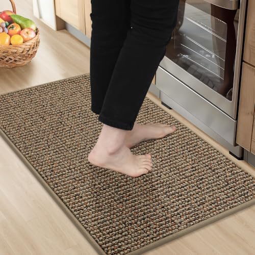 BEQHAUSE Kitchen Rugs 20"x32", Non-Slip Kitchen Mats for Floor, Taupe by BEQHAUSE
