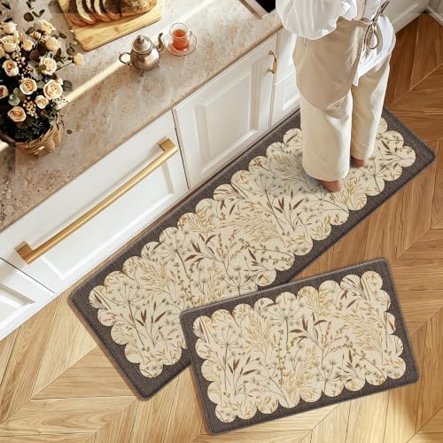 3PCS Vintage Anti-Fatigue Kitchen Mats, Non-Slip Waterproof Rugs for Floor - Image 2