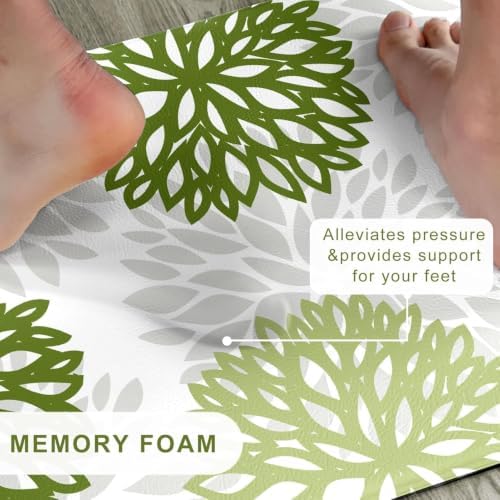 Kitchen Mats Set of 2 Cushioned Anti Fatigue Kitchen Rugs Non Slip Waterproof Kitchen Runner Memory Foam Kitchen Floor Mat Comfort Standing Mat for Sink,Office,Laundry, Green - Image 3