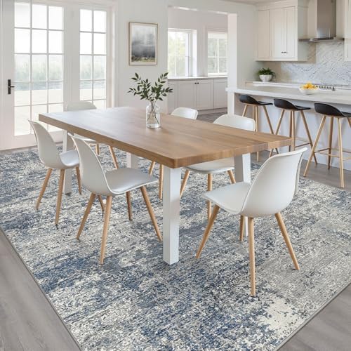 LOONGRUG 8x10 Area Rugs Washable Neutral Modern Living Room Rug Blue Gray - Image 5