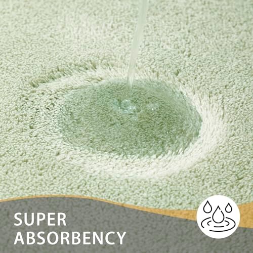 MINIDEAR Bathroom Rugs 47x17 Sage Green - Thick Memory Foam Bath Mat, Ultra Soft & Plush Fluffy, Non-Slip, Quick Dry, Absorbent Washable Floor Microfiber Mat for Tub, Home Decor Accessories - Image 4