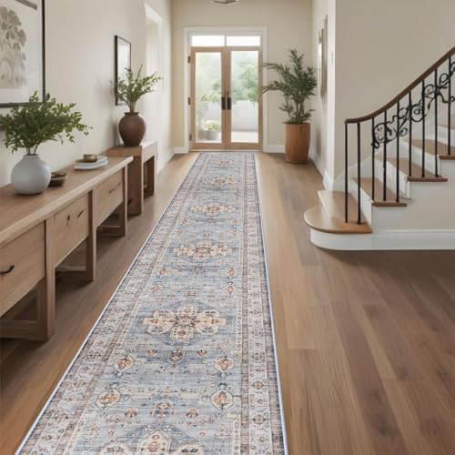Washable Hallway Runner Rug 3x20: Non Slip Runner Rugs with Rubber Backing by TOPRUUG