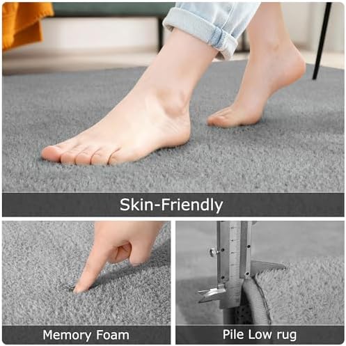 Keeko 4x6 Area Rugs for Living Room,Soft Washable Memory Foam Bedroom Rug - Image 2
