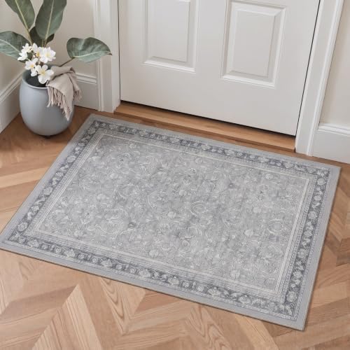 Bavni 8X10 Living Room Area Rug, Boho VintageDamask Washable Non Slip - Image 7
