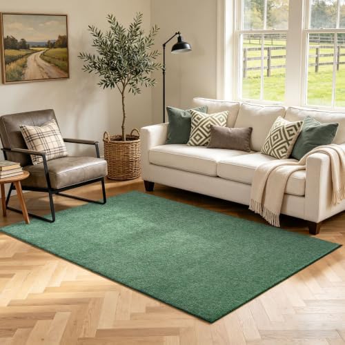 3x5 Green/White Area Rug Washable Non-Slip Soft Thin for Bedroom Kitchen by Unknown