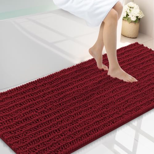 Smiry Bathroom Rugs 59X24, Extra Soft Rubber Backing Chenille Bath Mats by Smiry