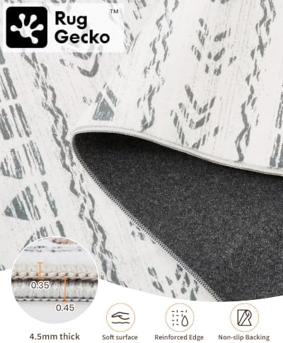 Miukiki 3x8 Washable Runner Rug Hallway Soft Non Slip Indoor Rug Grey - Image 3