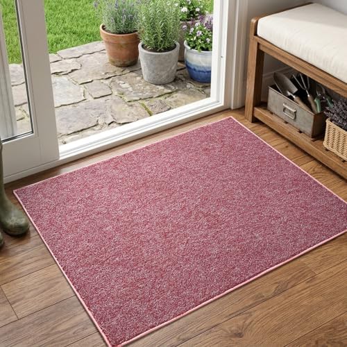 2x3 Red/White Area Rug Washable Non-Slip Soft Thin for Entryway Front Door by Unknown