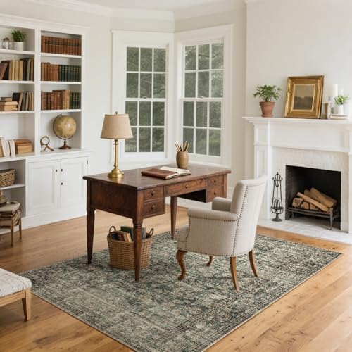 Machine Washable Throw Rugs for Entryway: Door Mat Indoor Entrance 4x6 Rug Boho Small Area Rug Non-Slip Low Pile Kitchen Rug for Front Door Indoor Entrance Entry Kids Room - Image 2