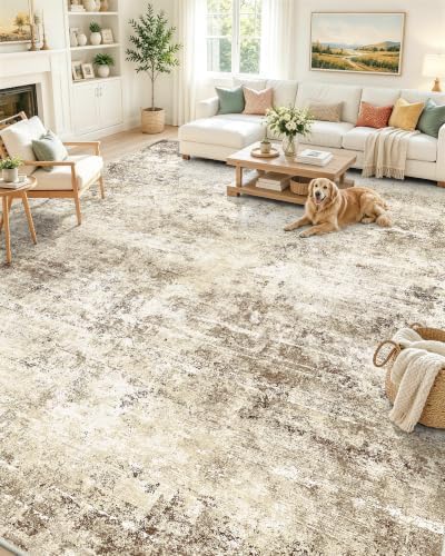 OLANLY 9x12 Washable Area Rug, Soft Non Slip Carpet for Bedroom Living Room by OLANLY