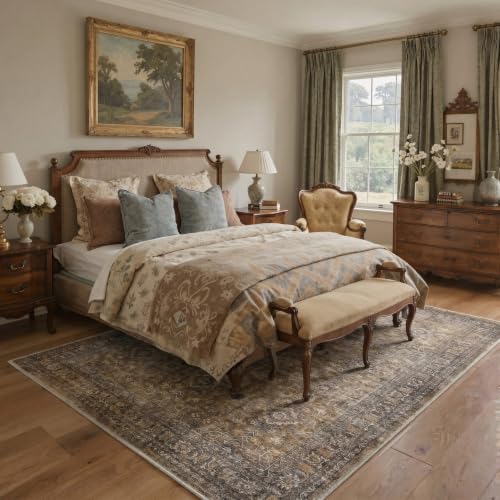 Bavni 2x3 Doormat, Vintage Floral Washable Non Slip Area Rug for Entrance - Image 5