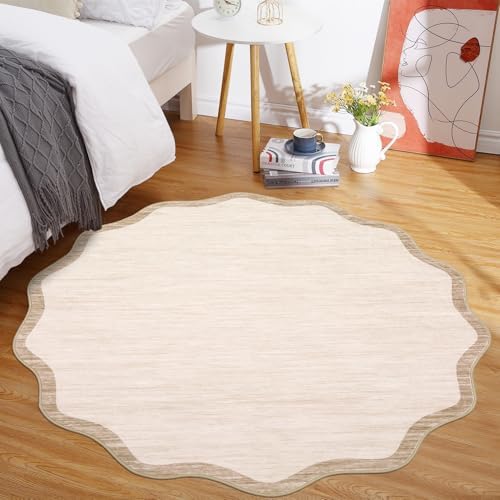 GarveeHome Scalloped Round Rugs 5Ft Washable Area Rug for Playroom - Image 2