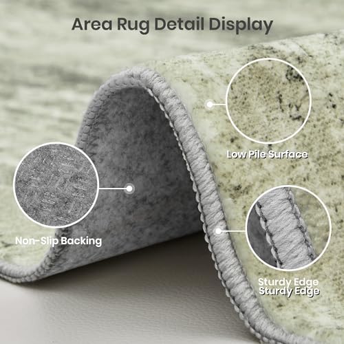 Valenrug 8x10 Area Rugs for Living Room, Abstract Large Washable Rug Green - Image 4