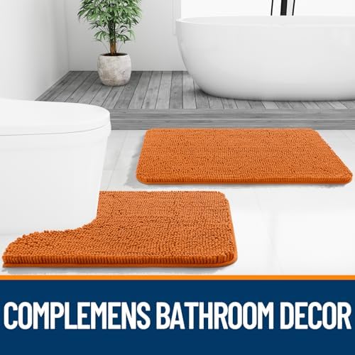 OLANLY Small Bathroom Rugs 24x16, Extra Soft Absorbent Chenille Bath Rugs, Rubber Backing Quick Dry, Machine Washable Bath Mats for Bathroom Floor, Tub and Shower, Home Decor Accessories, Clay - Image 7