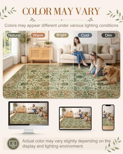 OLANLY 5x7 Washable Area Rug, Soft Non Slip Carpet for Bedroom Living Room - Image 2