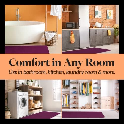 Memory Foam Bath Mat Non Slip Absorbent Super Cozy Velvet Bathroom Rug Carpet (22 inches X 42 inches, Eggplant) - Image 7