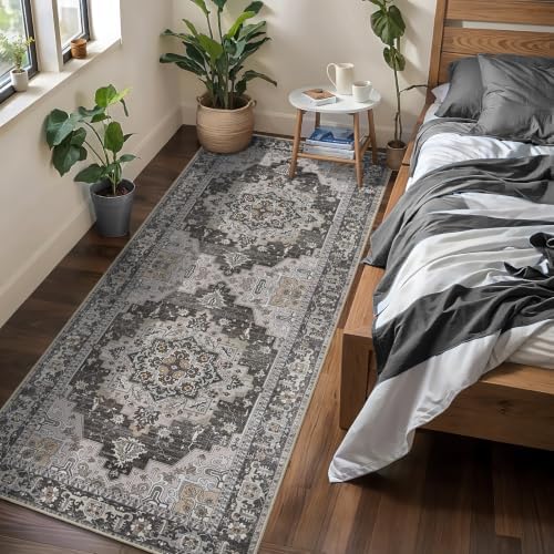 Tangsoo Vintage 2x5 Washable Runner Rugs for Hallways, Non Slip Rug Runner - Image 2