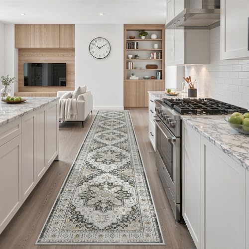 Madane Hallway Runner Rug 2'6''x16' Kitchen Runners Vintage, Black - Image 4