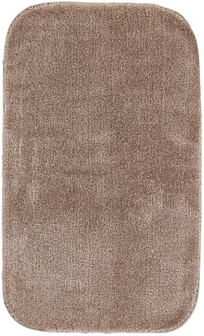 Garland Rug Traditional 24 in. x 40 in. Plush Nylon Washable Bath Rug Taupe by Garland+Rug