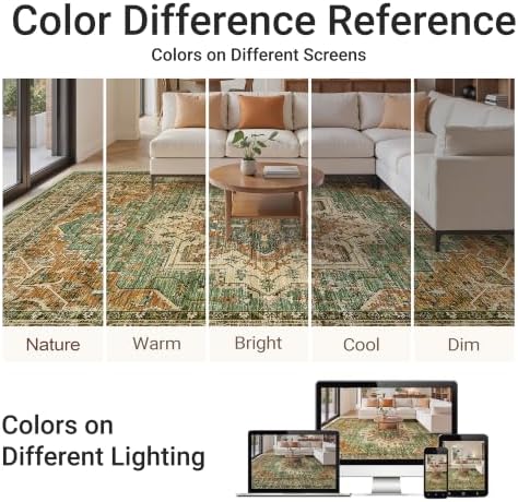 befbee 6x9 Washable Area Rug, Non Slip Rug for Living Room Brick - Image 7
