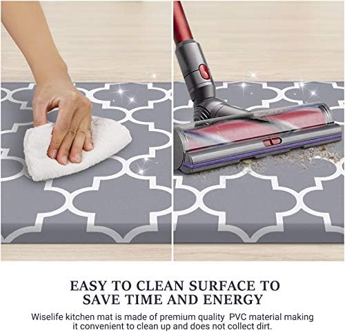 WISELIFE Kitchen Mats and Rugs Cushioned Anti-Fatigue, 17.3"x 39", Grey - Image 5