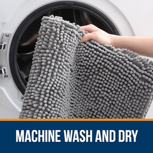 OLANLY Toilet Rugs U-Shaped 24x20, Soft Absorbent Chenille Contour Rugs - Image 5