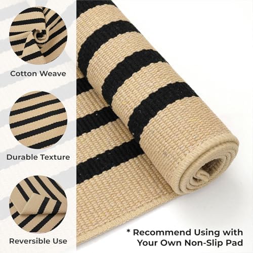 KOZYFLY Brown and Black Doormat 27.5x43 Inches Washable - Image 5