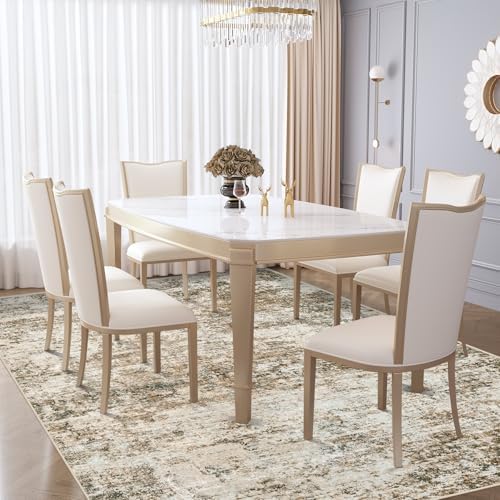 XLUEZ 6x9 Area Rugs for Living Room, Washable Modern Abstract Large Area Rug Neutral Soft Non Slip Kids Rug Stain Resistant Indoor Carpet for Bedroom Nursery Dining Room Playroom(Brown, 6'x9') - Image 4