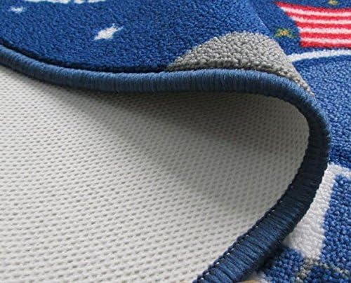 Blue Solar System Kids Area Rug Educational Learning Carpet Fun Rug Children Area Rug for Playroom & Nursery (79" Round, Round Solar) - Image 3