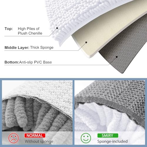 Smiry Bathroom Rugs 44X24, Luxury Chenille Extra Soft Absorbent Bath Mat - Image 5