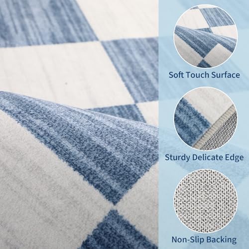 GarveeHome Checkered Rug 3x5 Area Rugs for Living Room Washable Nursey Rug - Image 6