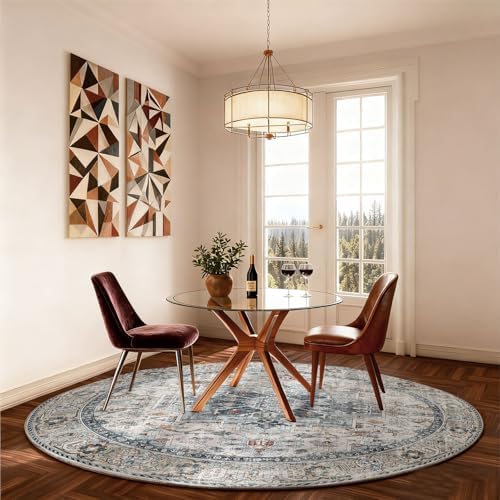 4x4 Washable Rugs for Living Room: Bedroom Rug Stain Resistant Non Slip Low Pile Soft Small Area Rugs for Bedroom Entryway Kitchen Living Room Bedside Office Dorm Kids Room Entrance - Image 4