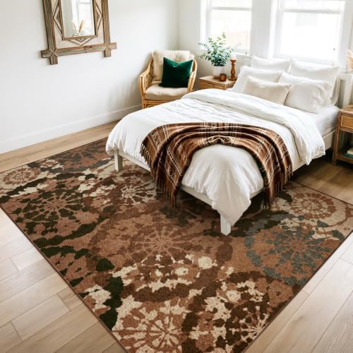 Boho 6x9 Area Rug Washable Non-Slip Non-Shedding Abstract Rug Carpet - Image 7