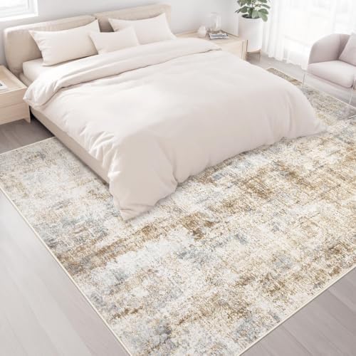 Area Rugs 8x10 Living Room: Washable Rug Modern Abstract Large Rugs Soft Non Slip Neutral Rug Stain Resistant Indoor Carpet for Bedroom Kitchen Dining Room Home Office Rugs(Blue Brown,8'x10') - Image 4