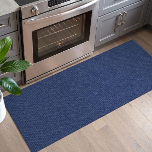 EARTHALL Washable Runner Rug, Non Slip Entry Runner, 2x5 Ft, Heathered Blue - Image 2