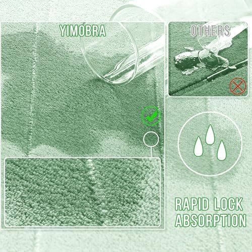 Yimobra Memory Foam Toilet Bath Mat U-Shaped, 24 X 20 Inches,Soft and Comfortable, Super Water Absorption, Non-Slip, Machine Wash and Easier to Dry for Bathroom Commode Contour Rug, Pale Green - Image 5
