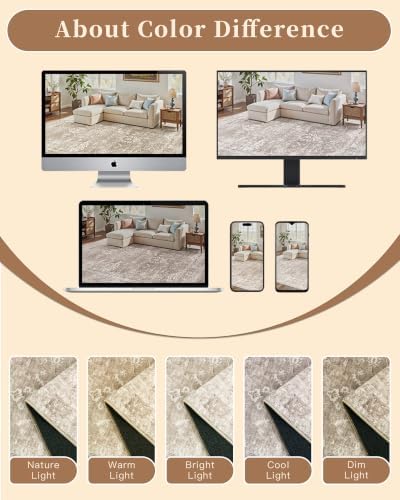 Madane Rug Runner for Hallway 2.5x12,Washable Kitchen Runner Rug Brown/Sand - Image 6