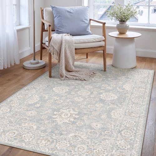 3x4 Blue Cream Neutral Area Rug - Image 2