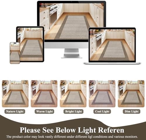 Ileading Indoor Door Mat 3x5ft, Absorbent Muddy Mats for Dogs, Low-Profile Entrance Large Welcome Mat with Non-Slip Rubber Backing, Washable Runner Carpet for Hallway,Entryway,Kitchen(Brown) - Image 6