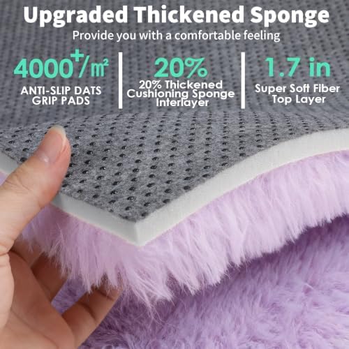 Purple Area Rugs for Girls Bedroom Living Room, Fluffy 4x6 Bedside Shag Rug - Image 4