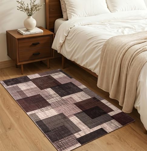 Washable 2x3 Entryway Rug, Throw Rugs with Rubber Backing, Purple - Image 5