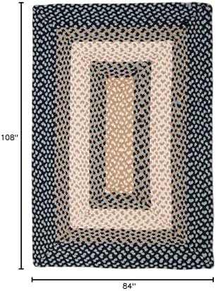 Super Area Rugs 7X9ft Farmhouse Braided Rug - Natural Soft Cotton Carpet for Living Room - Primitive Country Woven Rug - Blue/Cream/Ivory - Image 2