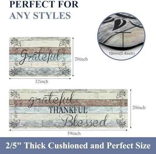 HEBE Anti Fatigue Kitchen Mat Set of 2, Cushioned Kitchen Mats for Floor - Image 3
