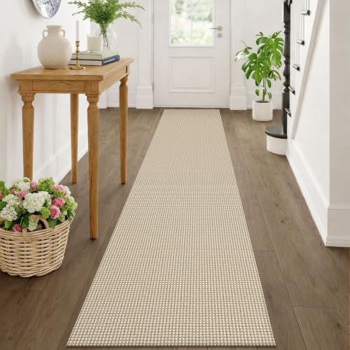 KOZYFLY Runners Rugs for Hallway 2x10, Washable Runner Rug, Woven Non Slip Kitchen Runner, Braided Entryway Rug, Floor Carpet for Entry, Aisle, Hall, Oatmeal Beige by KOZYFLY