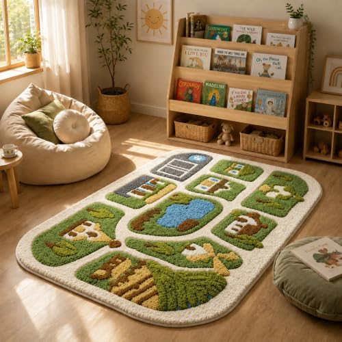 Nayoroom 3D High-Low Tufted Town Road Kids Playroom Rug, 3 x 5 ft by Nayoroom