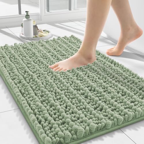 Smiry Bathroom Rugs 24X16, Extra Soft Rubber Backing Chenille Bath Mats by Smiry