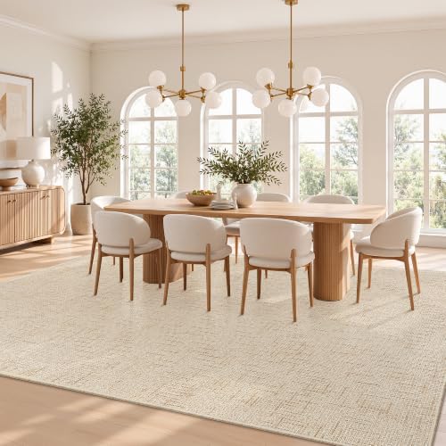Valenrug 9x12 Area Rug, High Low Pile Washable Rugs for Living Room Beige - Image 2
