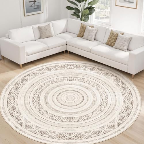 cotiled 8x8 Round Rug 8ft Circle Living Room Boho Area Rugs - Image 6