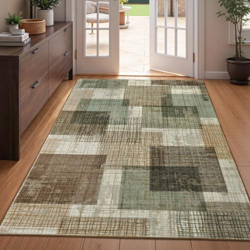 Washable 4x6 Entryway Rug, Area Rugs for Bedroom Kitchen, Green by Ailyei
